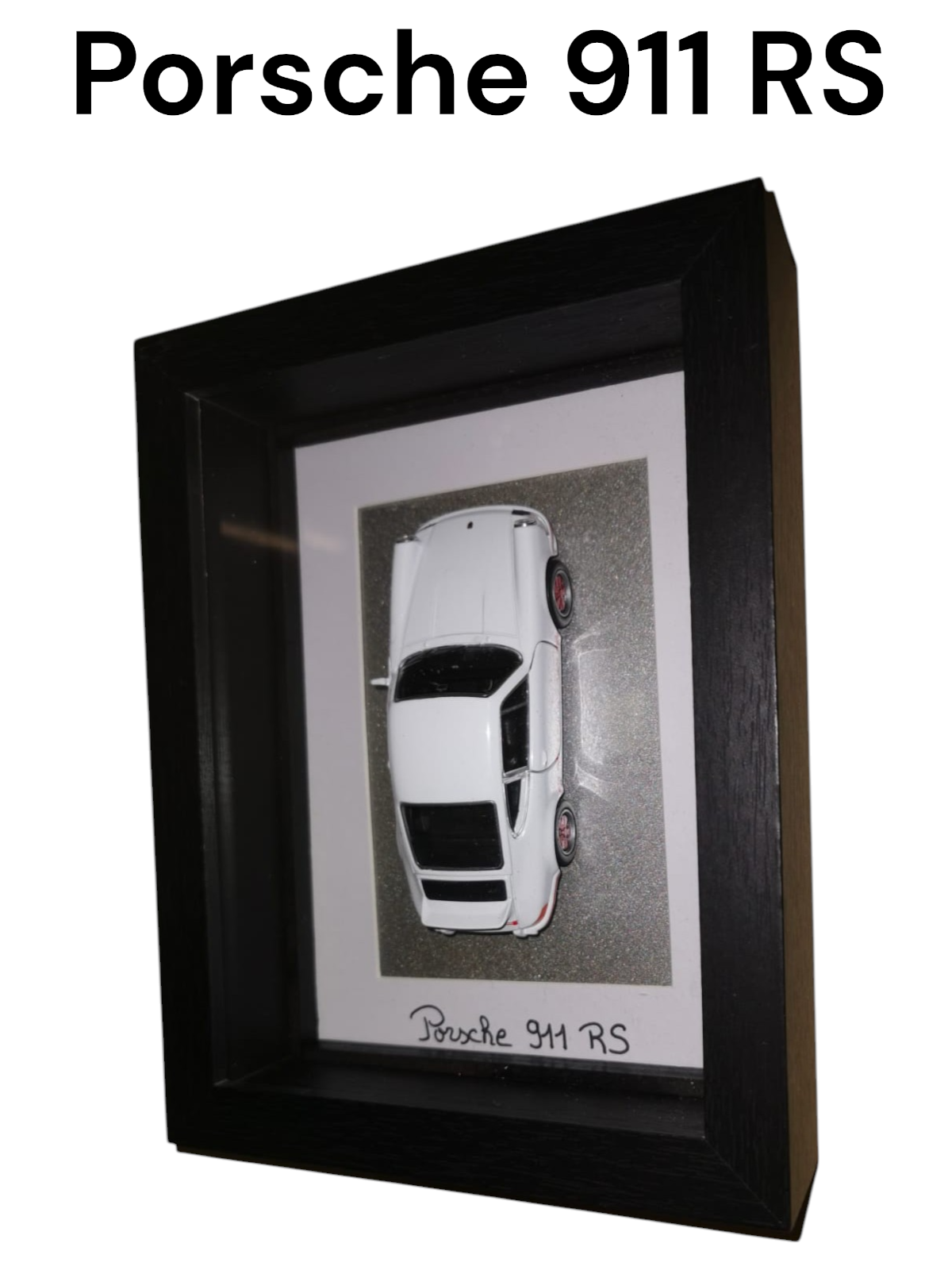 Cadre artisanal avec voiture miniature 1/36 - Décoration et collection
