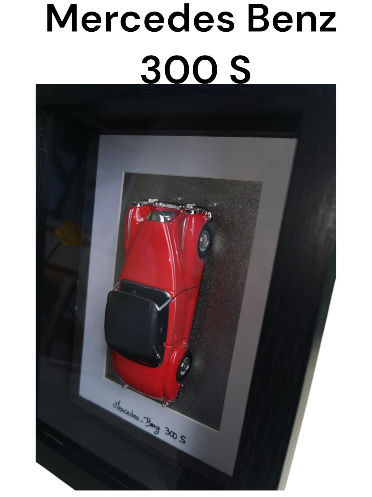 Cadre artisanal avec voiture miniature 1/36 - Décoration et collection
