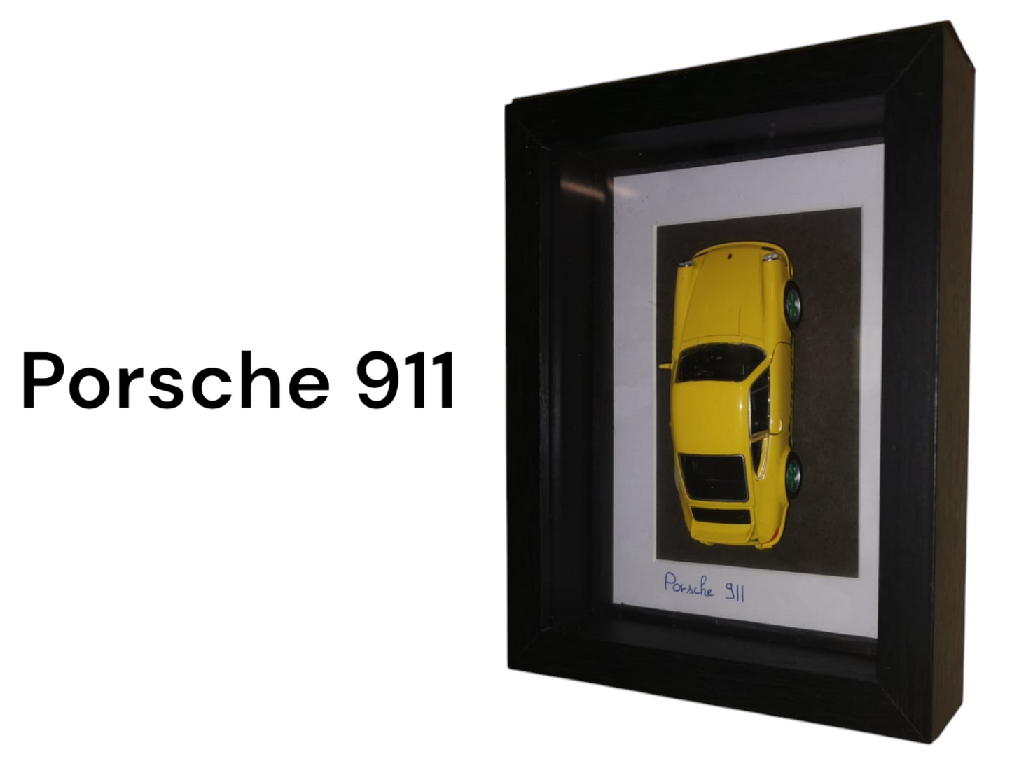 Cadre artisanal avec voiture miniature 1/36 - Décoration et collection