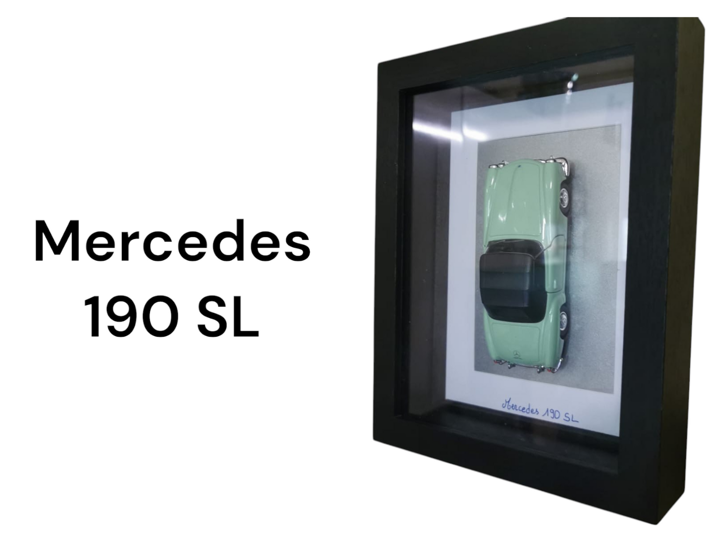 Cadre artisanal avec voiture miniature 1/36 - Décoration et collection