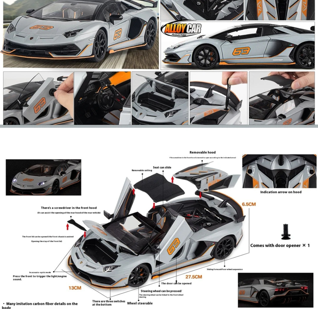 Lamborghini Aventador SVJ 1/18 Son et lumière